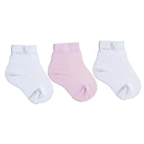 Kit 3 Pares Meia Cano Médio Lupo Baby - Branco e Rosa