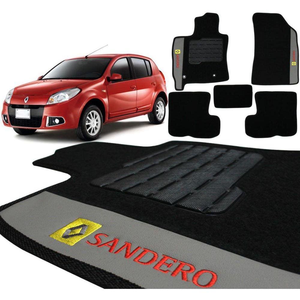 Tapete Carpete Renault Sandero 2008 2014 Pto Bordado 5 Peças