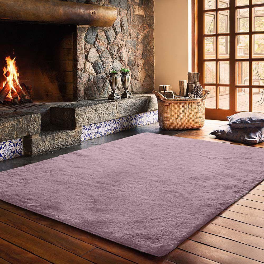 Tapete Para Sala Felpudo Melody Rosa 1,40X2,00M Jolitex