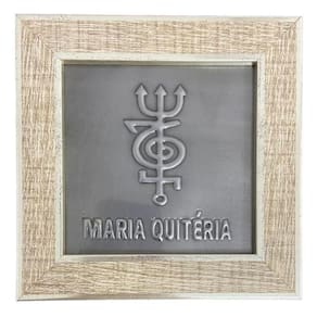 Quadro Maria Quitéria Madeira Carvalho E Metal 13 X13 Cm