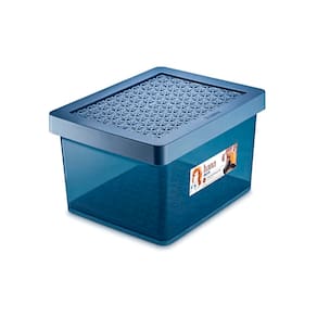 Caixa Organizadora Multiuso com Tampa 8.5L Azul Ordene