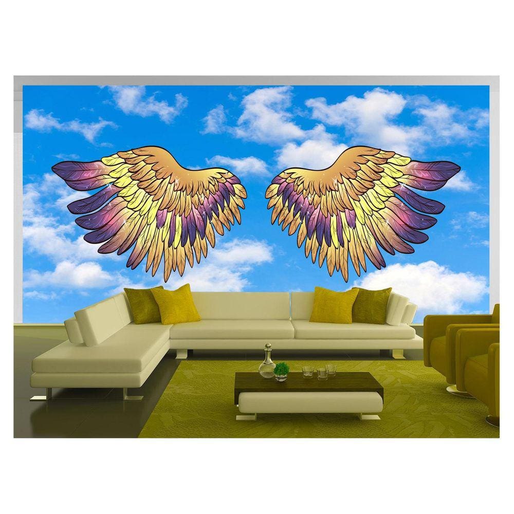 Papel De Parede 3D Arte Asas Selfie Insta Cores 3,5M Tra340