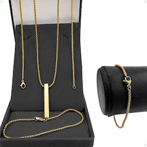 Orrente Banhada Ouro Aço + Personalize Estiloso Moda Masculina Casual Presente Social