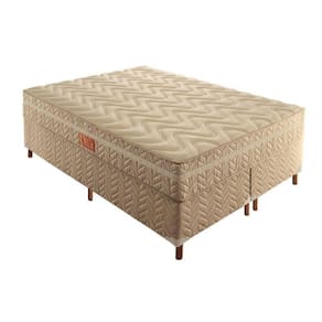 Box Queen Júlia 42x158x198cmcom Colchão Queen Molas Ensacadas Júlia 28x158x198cm Rustico Bege