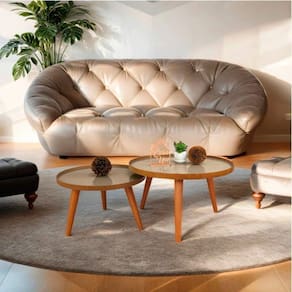 Conjunto com 2 Mesas de Centro Tray  Cinza