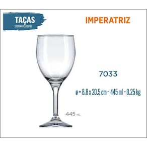12 Taças Imperatriz 445Ml - Vinho Tinto Rosé Branco Água