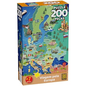 Puzzle 200 peças Viagem pela Europa