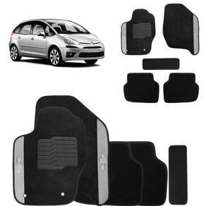 Jogo de Tapete Carpete C4 Grand Picasso 2008 a 2019 Preto 5 Peças