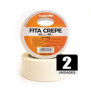 Fita Adesiva Crepe Papel 48mm X 50m C-2 Rolos 48x50