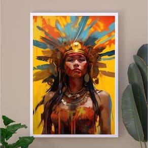 Quadro Artístico Cabocla Jupira 33X24Cm - Com Vidro