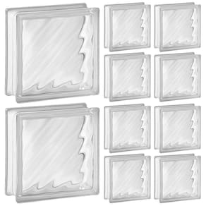 Kit 10 Tijolos Bloco De Vidro Transparente 19x19x8 água