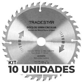 Kit 10 Discos Serra Circular Madeira 40 D 180x20mm Makita