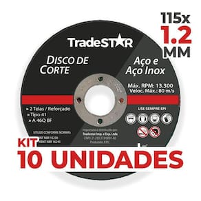Disco Corte Fino Inox 4.1-2 X 1,2 Esmerilhadeira 10 Peças
