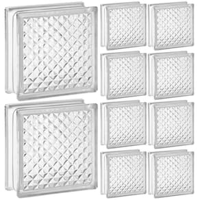 10 Tijolo Bloco De Vidro Transparente 19x19x8 Mini Pirâmides