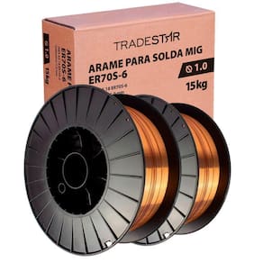 Kit 2 Rolos Arame Para Solda Mig Com Gás 1,0 Mm 15kg Er70s-6