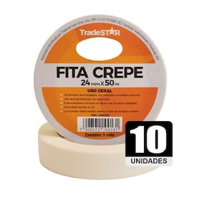 Fita Adesiva Crepe Papel 24mm X 50m C-10 Rolos 24x50