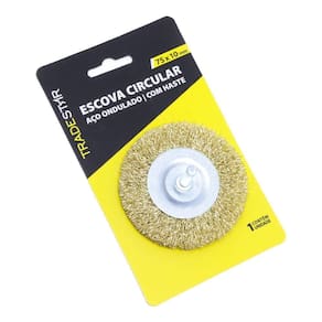 Escova De Aço Circular P- Furadeira 75x10mm 4\`\` C- Haste 1-4