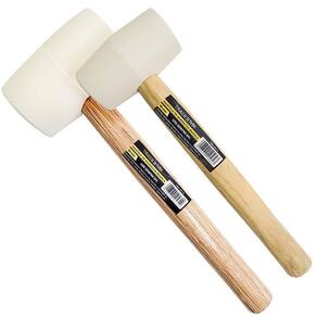 Kit 2 Martelo Borracha Assentar Piso Geral 40 E 60 Mm Branco