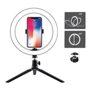 Ring Light 26Cm 10 Polegadas Tripé De Mesa + Suporte Celular