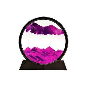 Enfeite de Vidro Quadro Redondo Decorativo Duna Ampulheta Para Quarto Sala Escritório 18CM