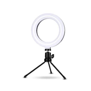 Ring Light 6 Led Com Tripé, 16Cm De Diâmetro