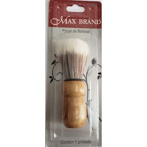 Pincel De Barbear Base Madeira Fios Nylon