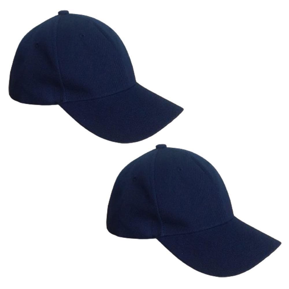 Kit 2 Bonés Chapeu Bombeta Ajustável Liso Aba Curva Azul