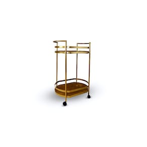 Carrinho de Bar Oval Dourado 90cm