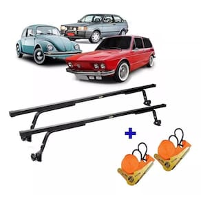 Rack Teto + 2 Cintas Universal Carros Antigos Com Calha