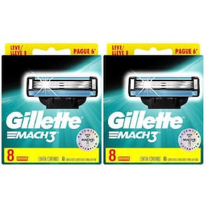 Carga Para Aparelho De Barbear Gillette Mach3 - 16 Cartuchos