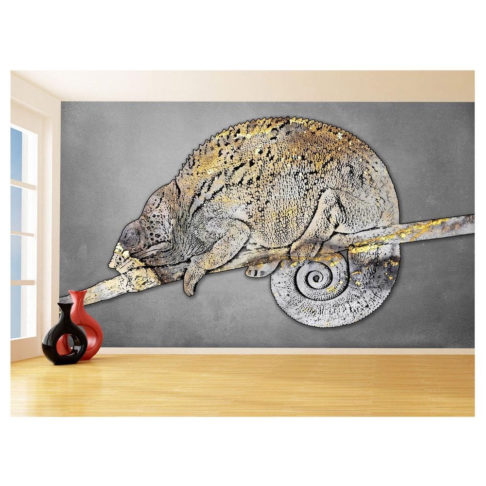 Papel De Parede 3D Animais Pop Art Camaleão Pet 3,5M Pxa16