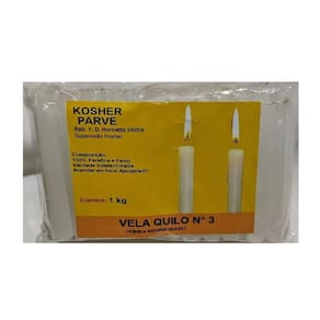 Vela Brilho Parve Kosher Numero 3 Pacote 1 Kg