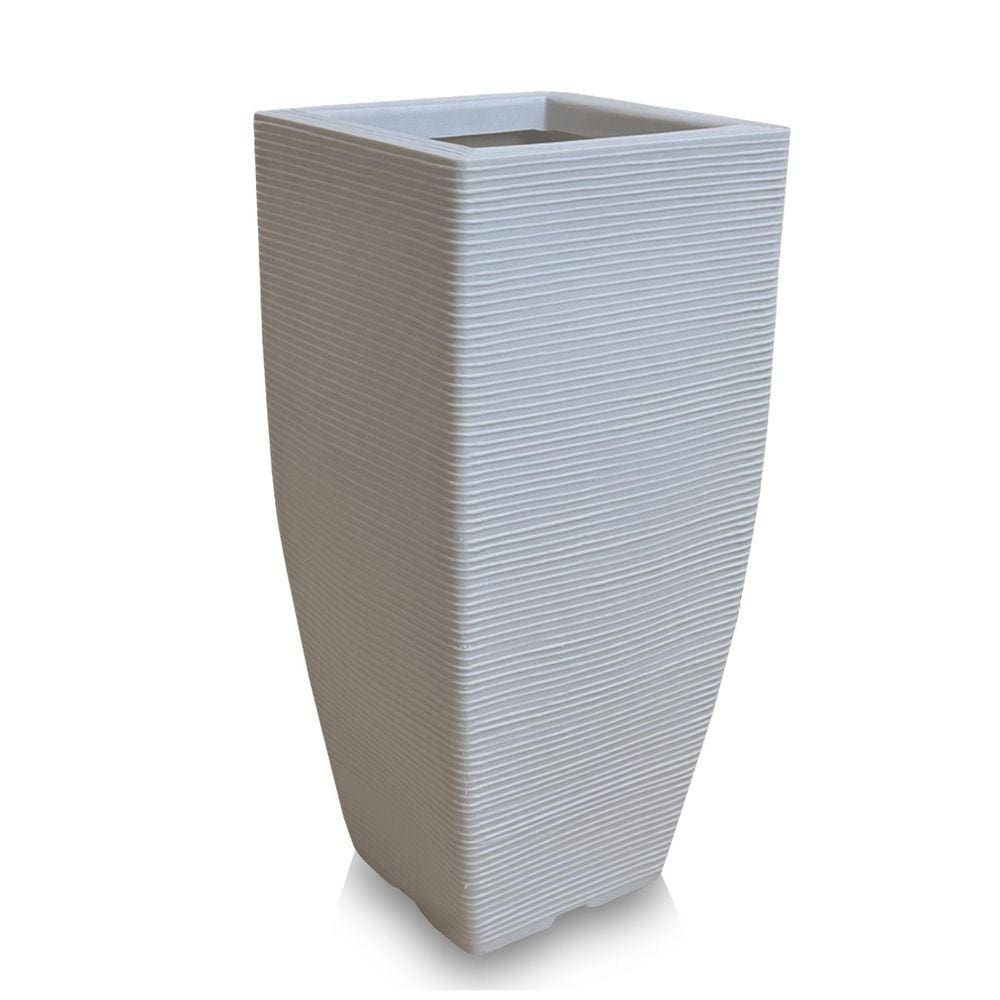 Vaso De Planta Decorativo Alto Polietileno 90X40 Cinza Claro