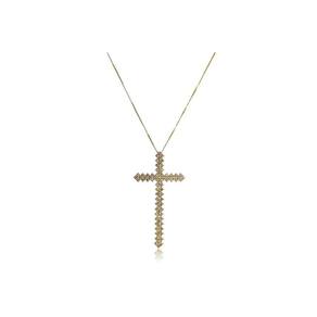 Colar Com Cruz Folheado Em Ouro 18K