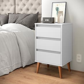 Mesa de cabeceira Wood Branco
