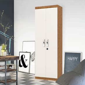Organizador Delta New Amêndoa com Off White - Lukaliam Móveis