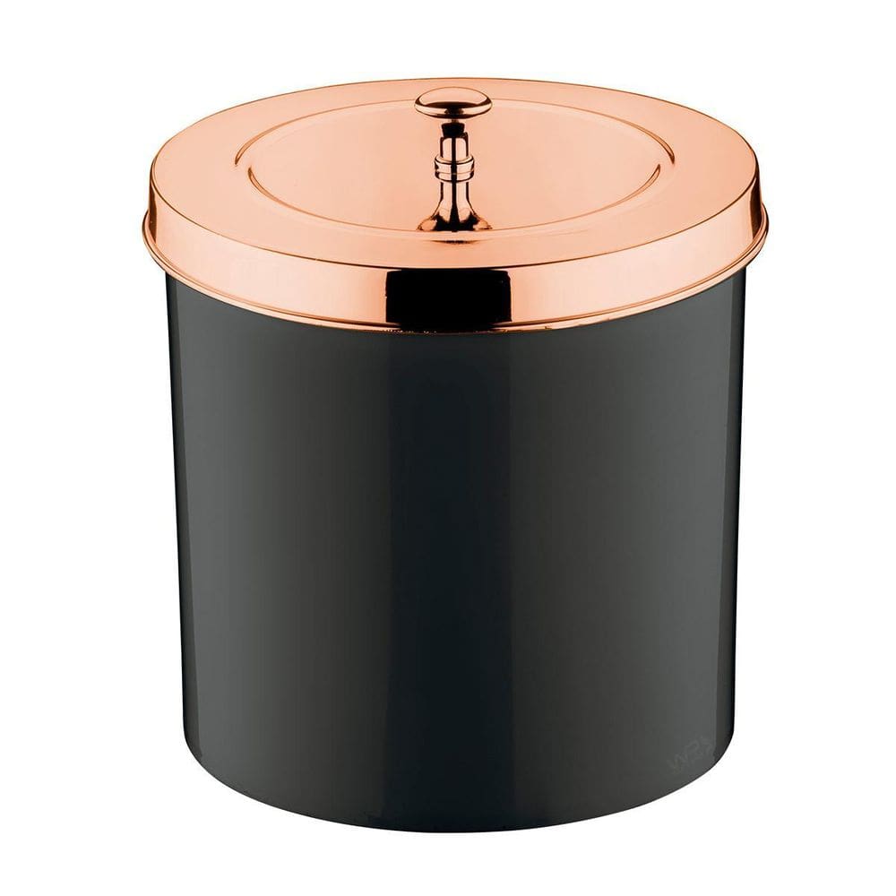 Lixeira 5 L Tampa De Pegar Com Aro Interno Preta - Rosé Gold