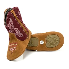 Bota Texana Baby Masculina Bordo Cano Alto Conforto