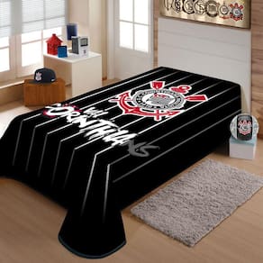 Cobertor do Corinthians Jolitex Solteiro Raschel