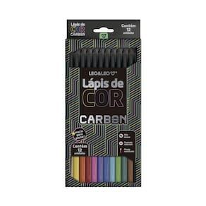 Lápis De Cor Com 12 Cores Carbon Line Leo&Leo