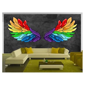Papel De Parede 3D Arte Asas Selfie Insta Cores 3,5M Tra393