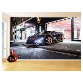 Papel De Parede 3D Carro Lamborghini V12 Sian 3,5M Car218