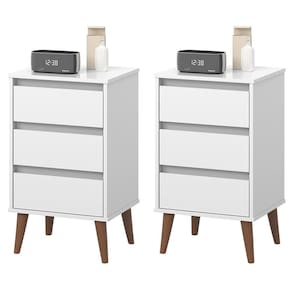 Kit 2 Mesas de cabeceira Wood Branco