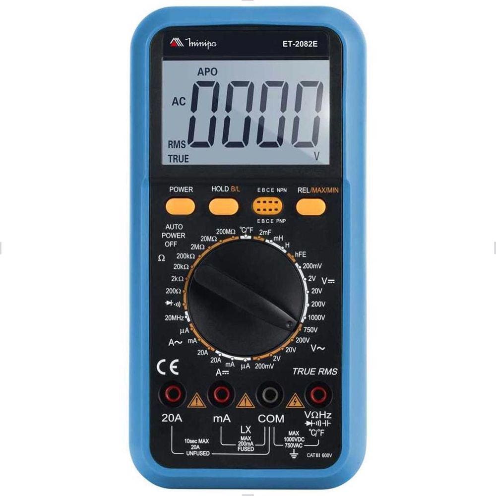 Multímetro Digital 3.1/2” D True RMS ET2082E Minipa