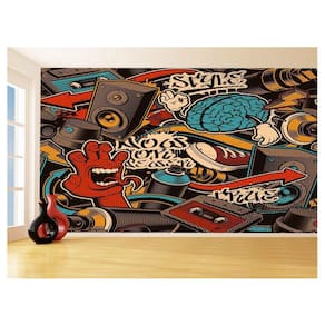 Papel De Parede 3D Arte Graffiti Mural Grafite 3,5M Tra93