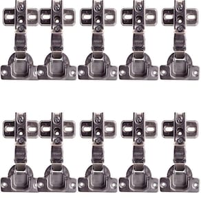 Kit 10 Dobradiça Para Moveis 35Mm Modulada 107º Curva Blum