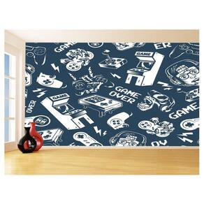 Papel De Parede 3D Infantil Controle Game Jogo 3,5M Azs335