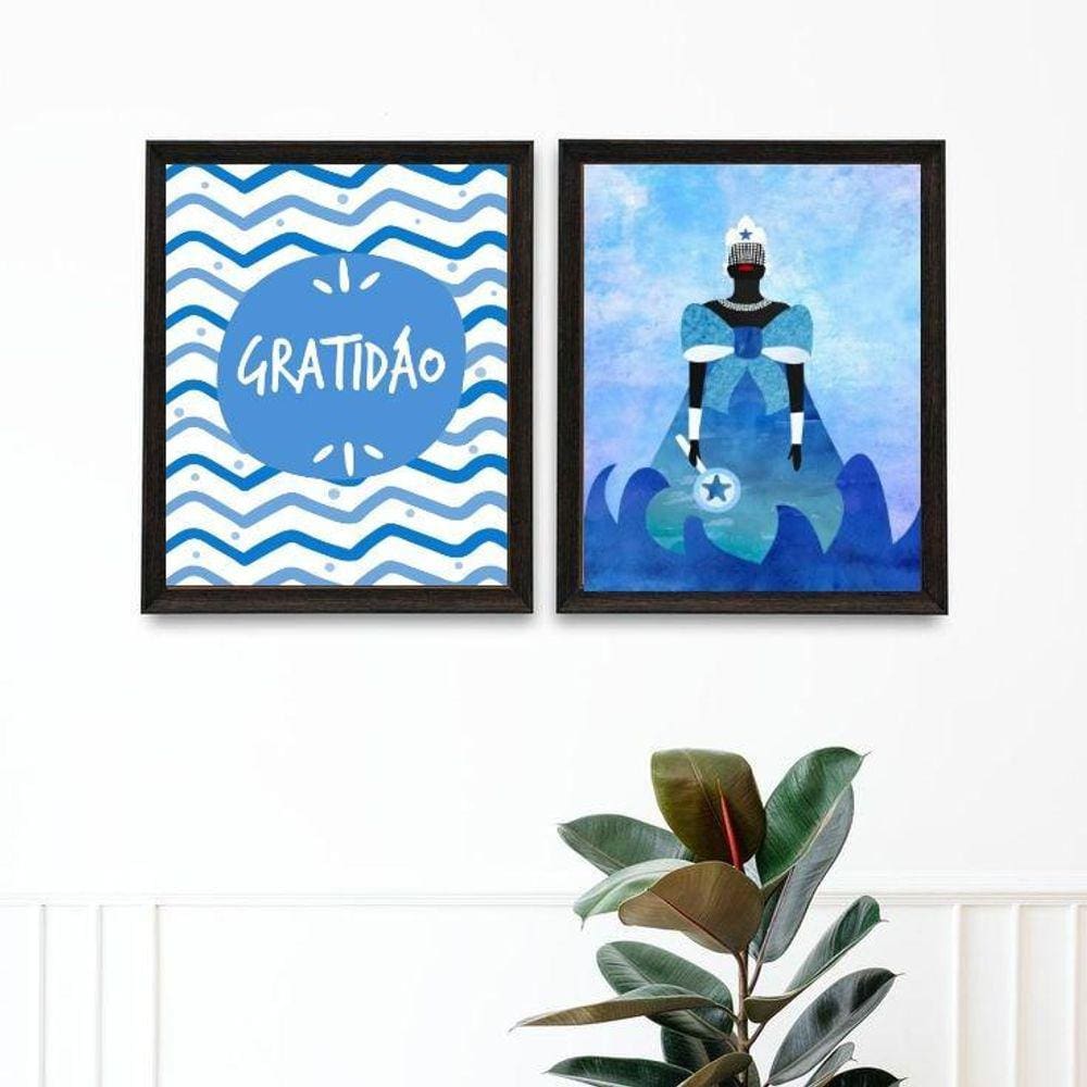 Kit 2 Quadros Iemanjá - Gratidão 24X18Cm