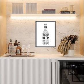 Quadro Minimalista Tipos De Cerveja 24X18Cm