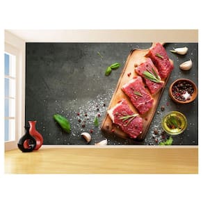 Papel De Parede Alimentos Carne Churrasco Bife 3,5M Al306